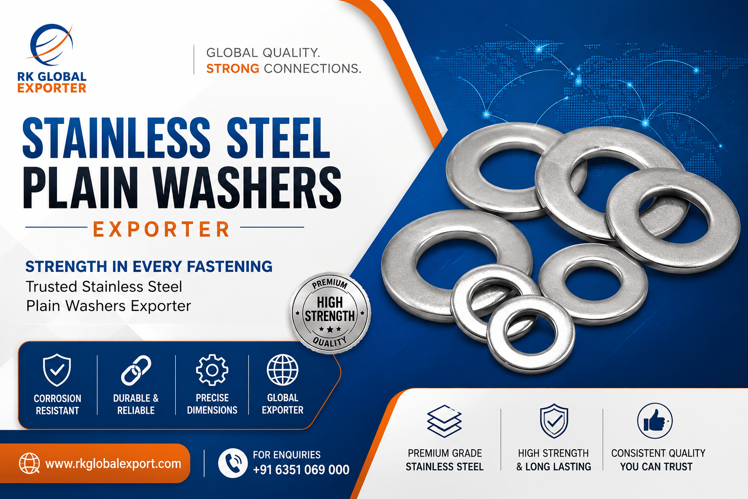 Stainless Steel Plain Washers Exporter
